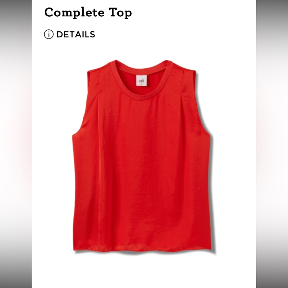 CAbi Red Sleeveless Crewneck Top